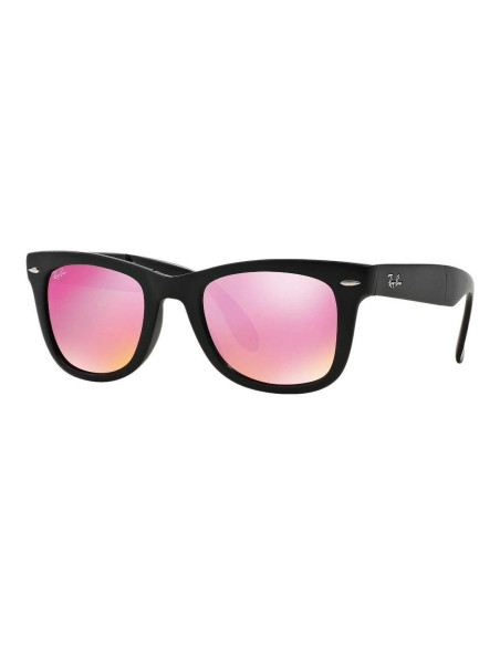 Ray Ban Rb4105 601s4t Wayfarer Folding Rosa Espejo Negro Mat | Sunn...