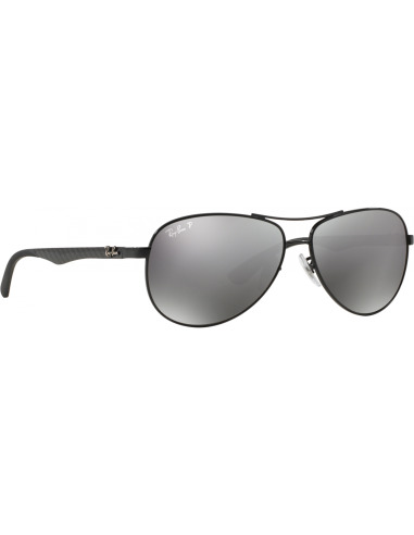 Ray Ban RB8313 002/K7 Aviator Fibra de carbono Plata Espejo