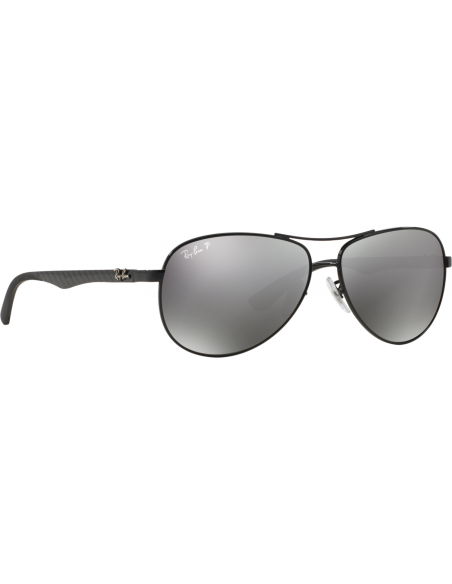 Ray Ban RB8313 002/K7 Aviator Fibra de carbono Plata Espejo