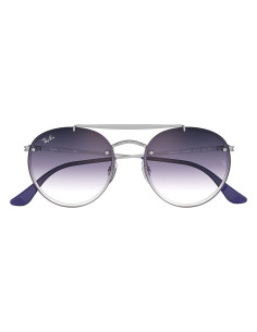 Ray Ban Rb3614n 9142/OU Round Double Bridge Blaze Azul Plata 2