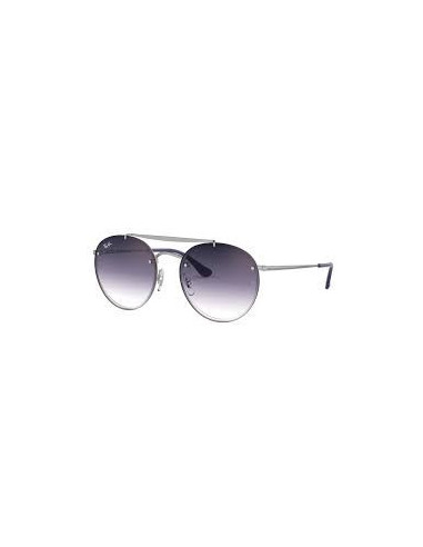 Ray Ban Rb3614n 9142/OU Round Double Bridge Blaze Azul Plata