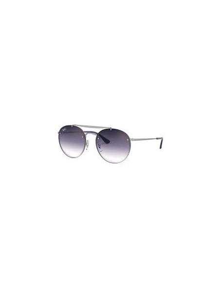 Ray Ban Rb3614n 9142/OU Round Double Bridge Blaze Azul Plata
