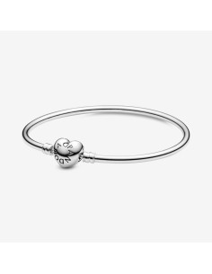 Brazalete Pandora de plata, cierre de corazón con logo  596268 2