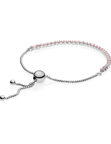 Brazalete Pandora de tenis deslizante rosa brillante 590524PCZ
