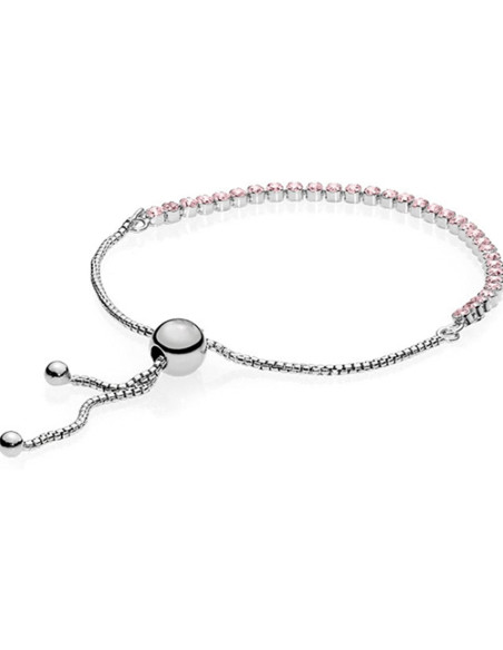 Brazalete Pandora de tenis deslizante rosa brillante 590524PCZ