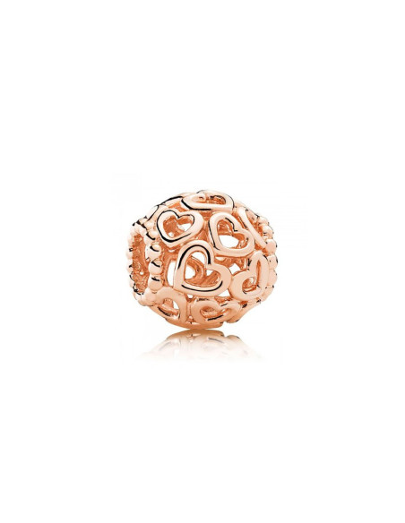 Charm Pandora Puro corazón Recubrimiento en Oro Rosa de 14k 780964