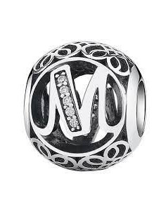 Charm Pandora Letra M Vintage 791857cz pa66