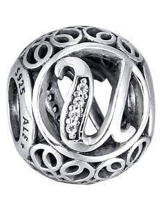 Charm Pandora Letra U Vintage 791865cz pa74