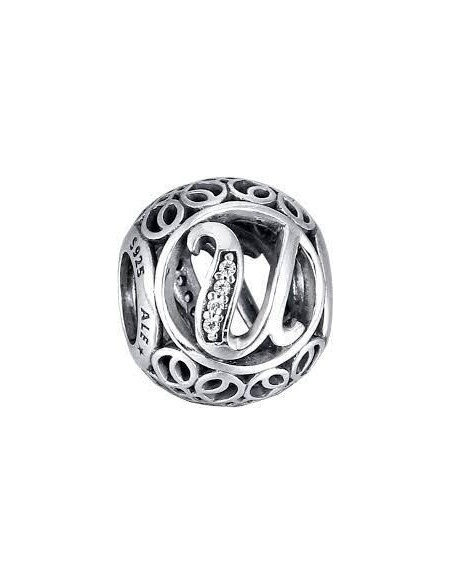 Charm Pandora Letra U Vintage 791865cz pa74