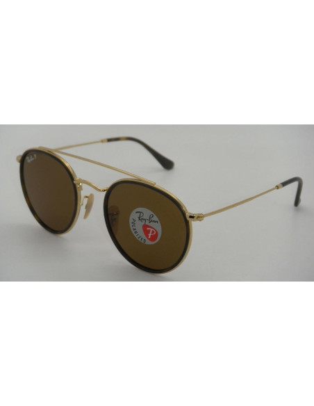 Ray Ban Rb3647n 001/57 Round Double Bridge Cafe Polarizado
