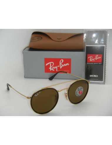 Ray Ban Rb3647n 001/57 Round Double Bridge Cafe Polarizado