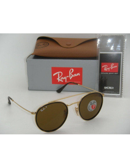 Ray Ban Rb3647n 001/57 Round Double Bridge Cafe Polarizado