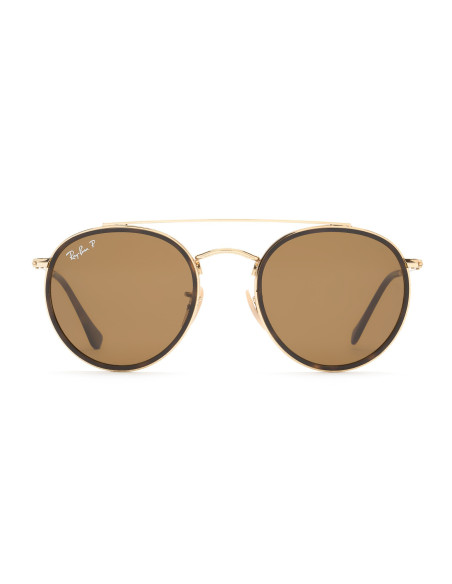 Ray Ban Rb3647n 001/57 Round Double Bridge Cafe Polarizado