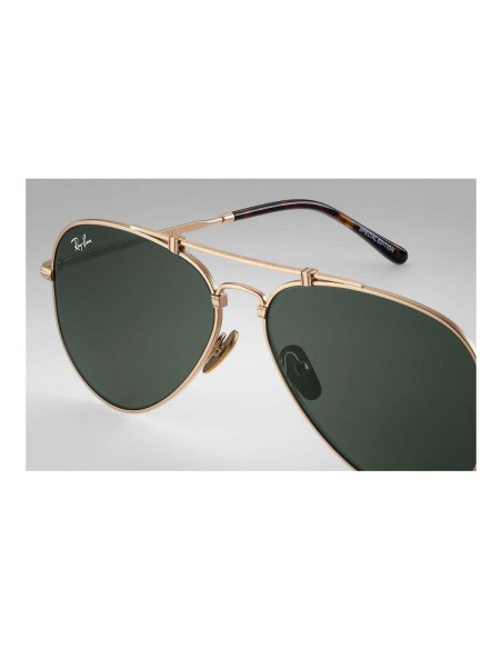 Ray Ban Rb8125 913658 Aviator Titanium White Gold G-15 Icon | Sunni...