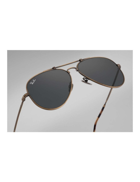 Ray Ban Rb8125 913757 Aviator Titanium Antique Gold Grey | Sunnies.uno