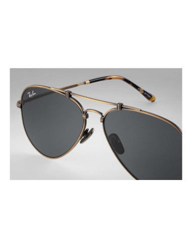 Ray Ban Rb8125 913757 Aviator Titanium Antique Gold Grey | Sunnies.uno