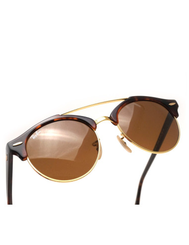 Ray Ban Rb4346 901 Clubround Double Bridge Negro G-15 Dorado | Sunn...