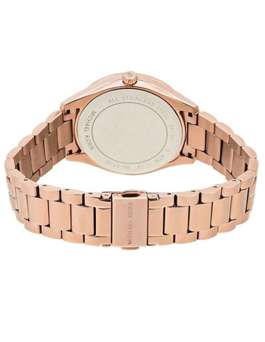 Michael Kors Lauryn Crystal cuarzo esfera negra reloj MK3723