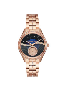 Michael Kors Lauryn Crystal cuarzo esfera negra reloj MK3723