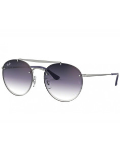 Ray Ban Rb3614n 9142/OU Round Double Bridge Blaze Azul Plata