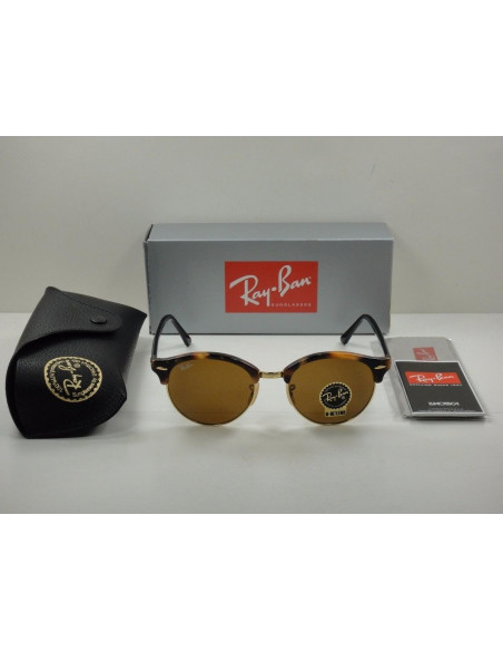 Ray Ban Rb4246 1160 Clubround Fleck Carey Cafe B-15 Clasico | Sunni...