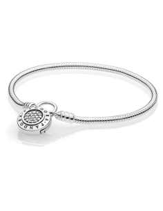 Brazalete Pandora Moments Pavé de cadena de serpiente con cierre de candado 597092CZ