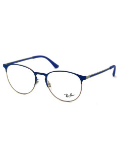 Ray Ban Oftalmico Rb6375v 3053 Round Metal Azul Dorado | Sunnies.uno