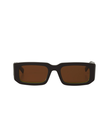 Prada SPR 06YS 15M-01T Square Shape Abstract Dark Brown