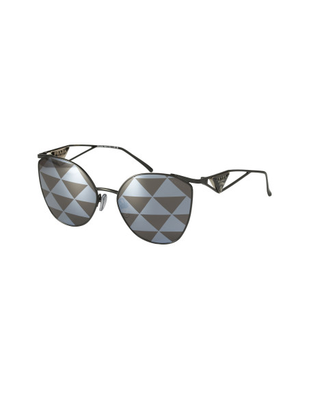 Prada SPR 50ZS 1AB-03T Irregular Black Silver Tampo Triangles