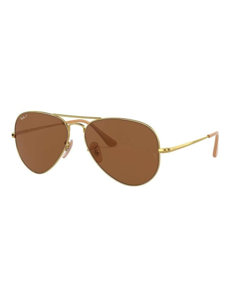 Ray Ban Rb3689 906447 New Aviator Cafe Polarizado Dorado | Sunnies.uno