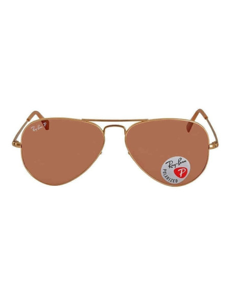 Ray Ban Rb3689 906447 New Aviator Cafe Polarizado Dorado | Sunnies.uno