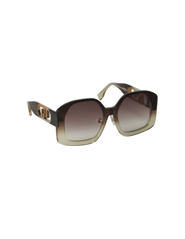 Fendi FE40048U C03 Geometric Sunglasses Gray Gradient