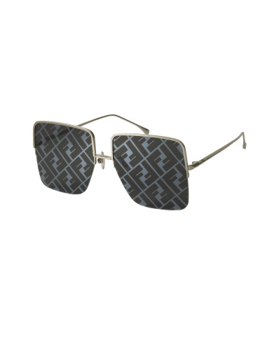 Fendi FF0422 00DE Square Shape Plata Espejo Gris