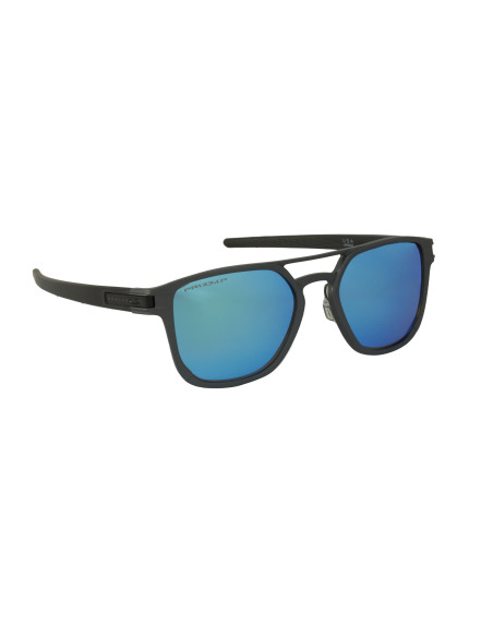 Oakley OO4128 0453 Latch Alpha Matte Gunmetal Prizm Sapphire Polari...