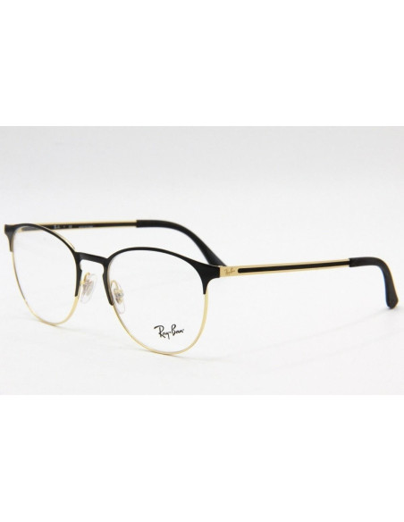 Ray Ban Oftalmico Rb6375 2890 Round Metal Dorado Negro Icon | Sunni...
