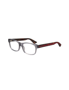 Gucci Gg0006O 004 Oftalmico Square Shape Gris transparente Rojo