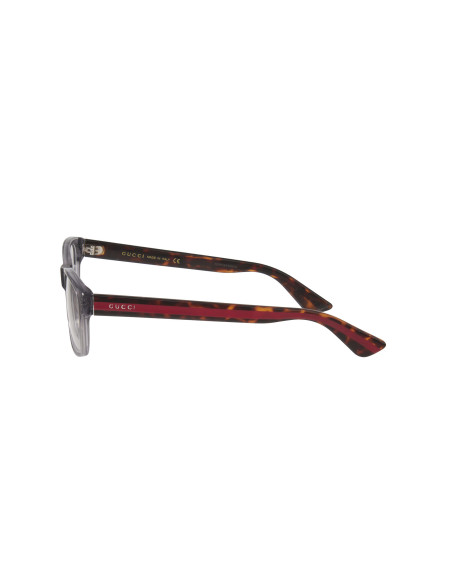 Gucci Gg0006O 004 Oftalmico Square Shape Gris transparente Rojo