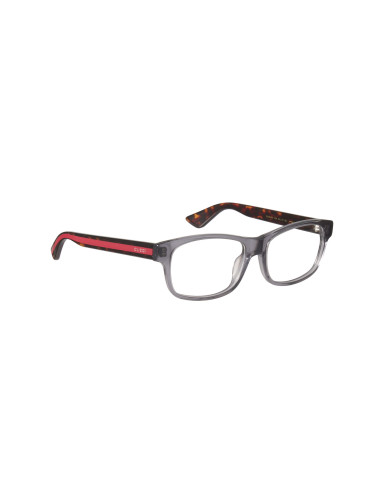 Gucci Gg0006O 004 Oftalmico Square Shape Gris transparente Rojo