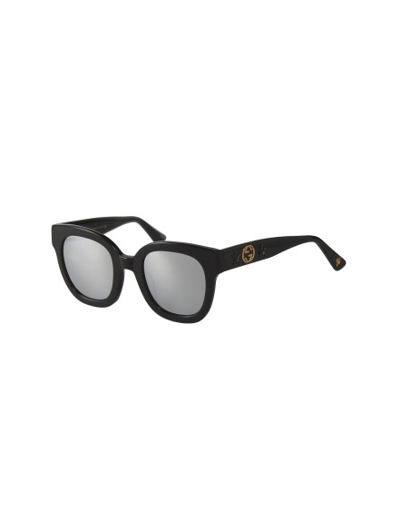 Gucci Gg0208s 002 Square Oversized Negro Plata Espejo | ...