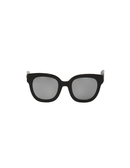 Gucci Gg0208s 002 Square Oversized Negro Plata Espejo | ...