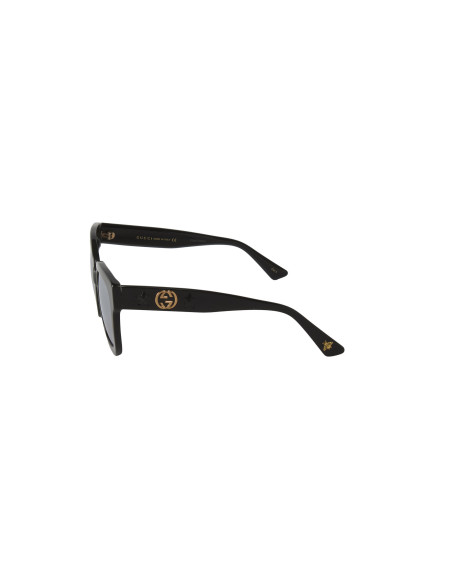 Gucci Gg0208s 002 Square Oversized Negro Plata Espejo | ...