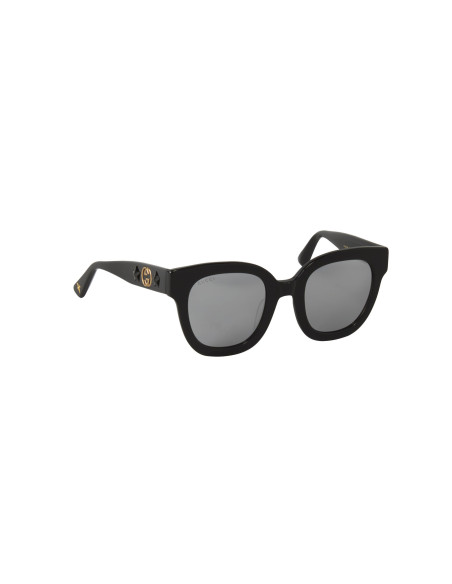 Gucci Gg0208s 002 Square Oversized Negro Plata Espejo | ...