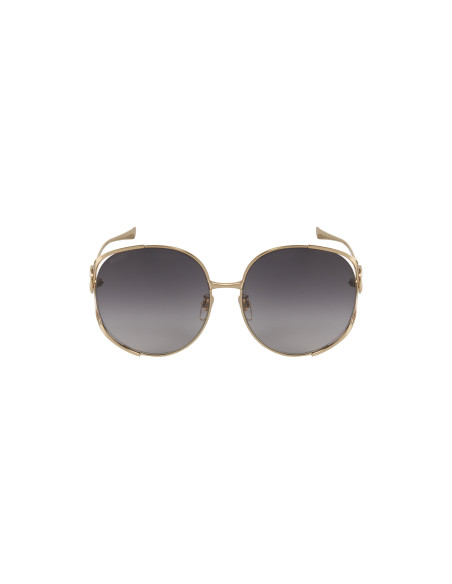 Gucci GG0225S 001 Oval Oversized Gris degradado Dorado