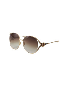 Gucci GG0225S 002 Oval Oversized Cafe degradado Dorado