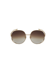 Gucci GG0225S 002 Oval Oversized Cafe degradado Dorado 2