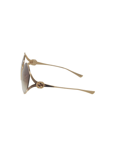 Gucci GG0225S 002 Oval Oversized Cafe degradado Dorado