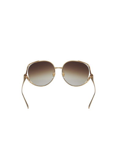 Gucci GG0225S 002 Oval Oversized Cafe degradado Dorado