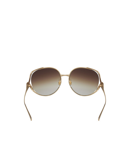 Gucci GG0225S 002 Oval Oversized Cafe degradado Dorado