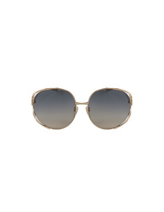 Gucci GG0225S 004 Oval Oversized Azul degradado Dorado 2