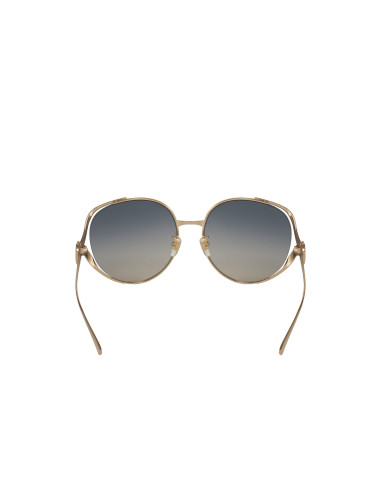 Gucci GG0225S 004 Oval Oversized Azul degradado Dorado